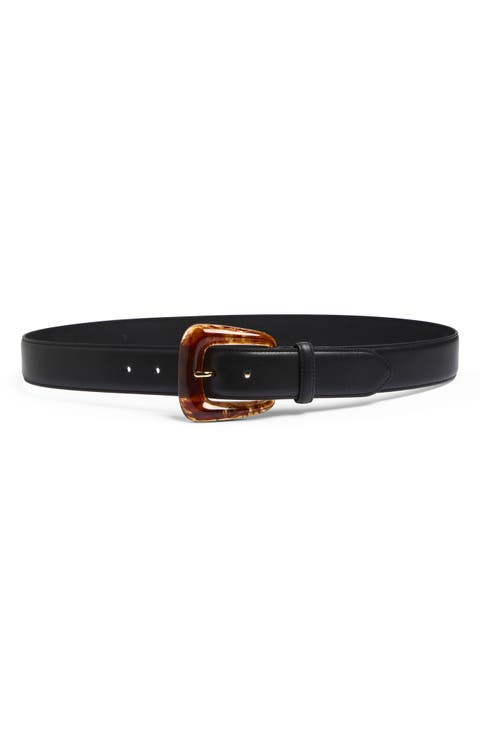 Resin Buckle Leather Belt