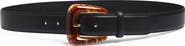 Veronica Beard Resin Buckle Leather Belt