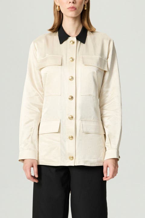 Gold Button Detailed Jacket