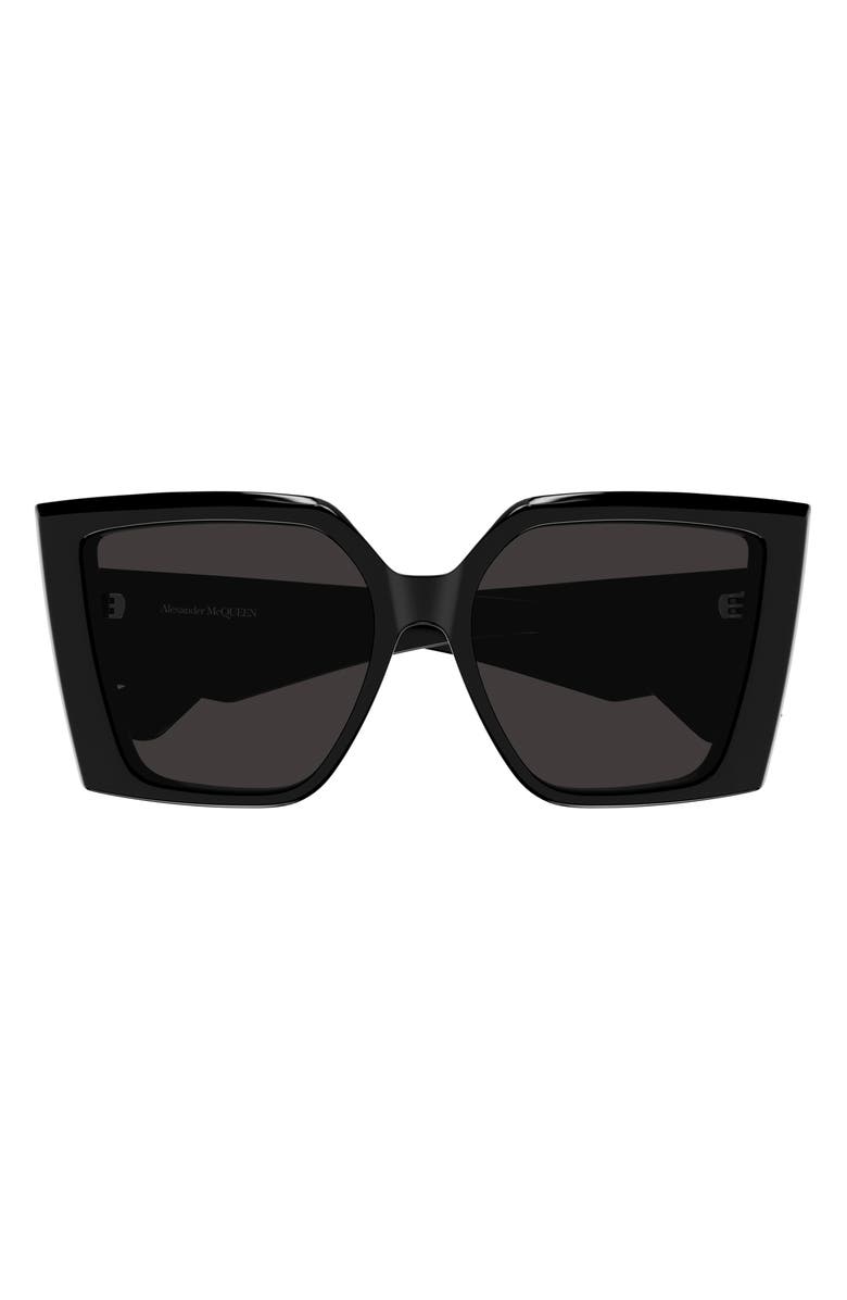 McQueen 56mm Square Sunglasses, Main, color,