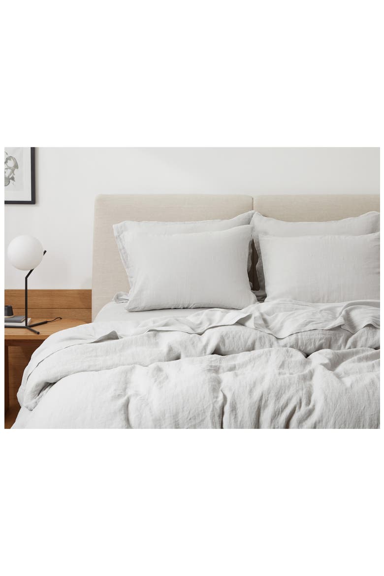 Set of 2 Linen Pillowcases, Alternate, color, FOG