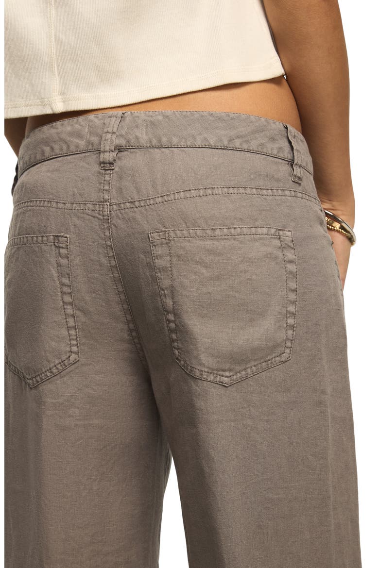 Baggy Wide Leg Linen Pants, Alternate, color, CASTLEROCK