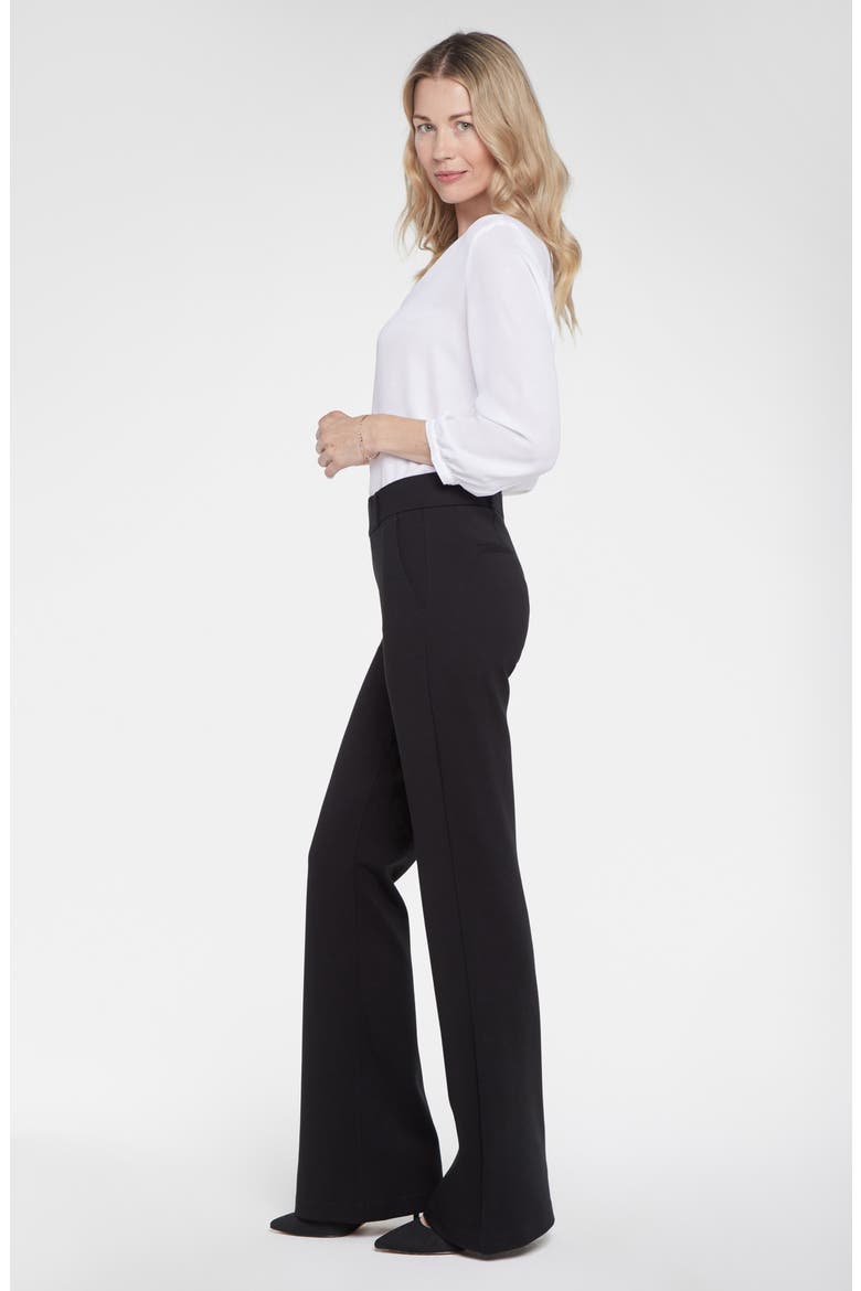 Pull-On Flare Leg Ponte Knit Trousers, Alternate, color, BLACK