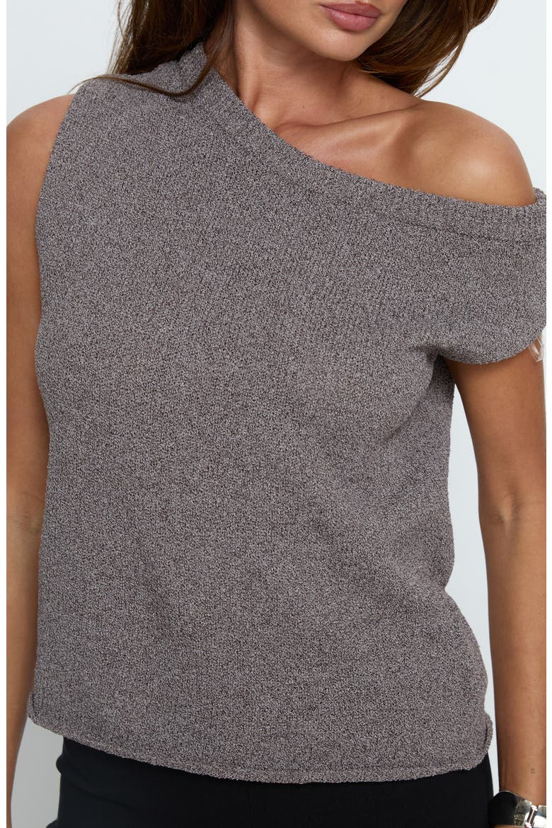 Ashfield One-Shoulder Knit Top, Alternate, color, DARK GREY