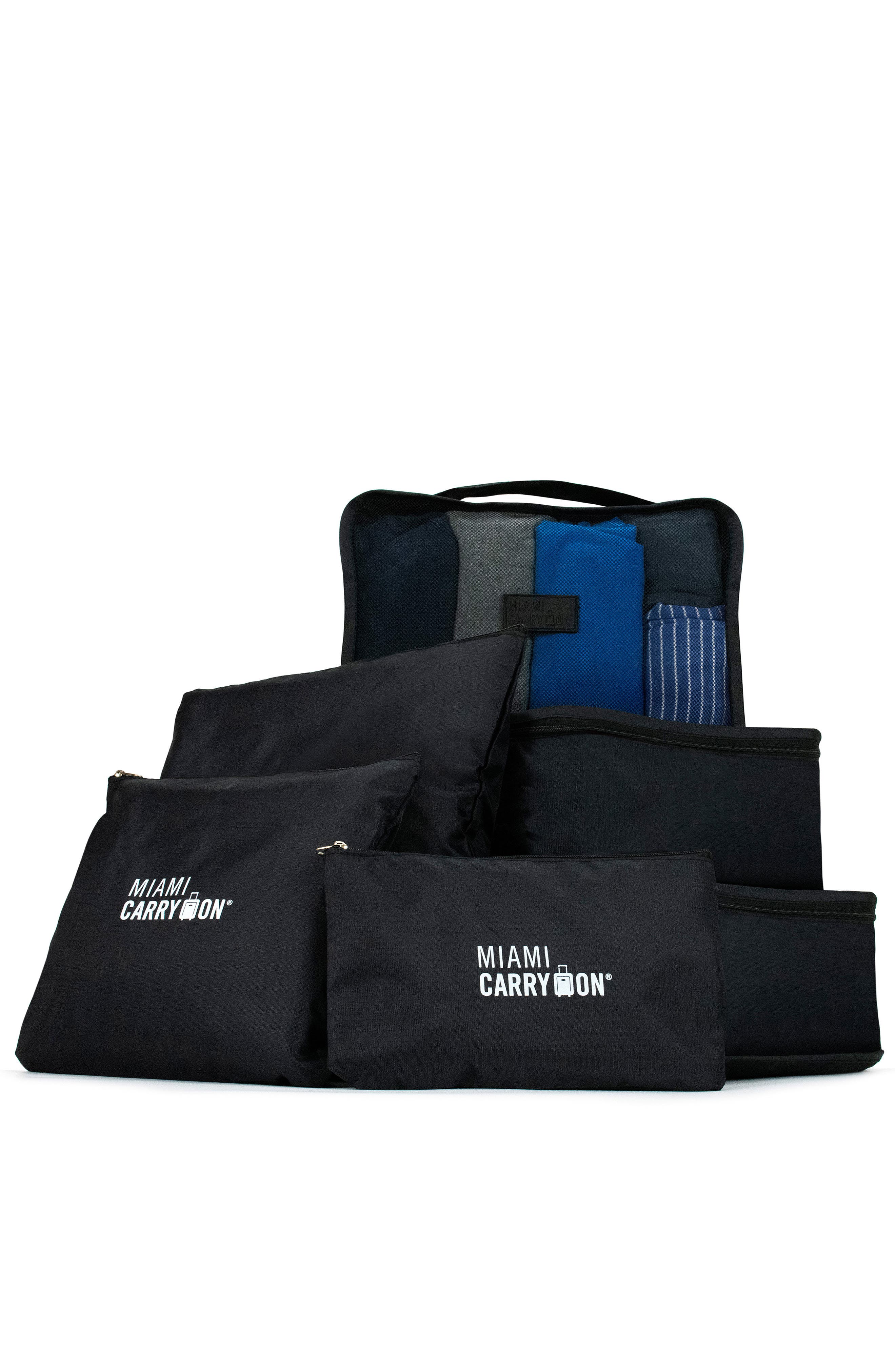 Miami Carry On Travelers 6 Piece Organizational Packing Cubes in Black 