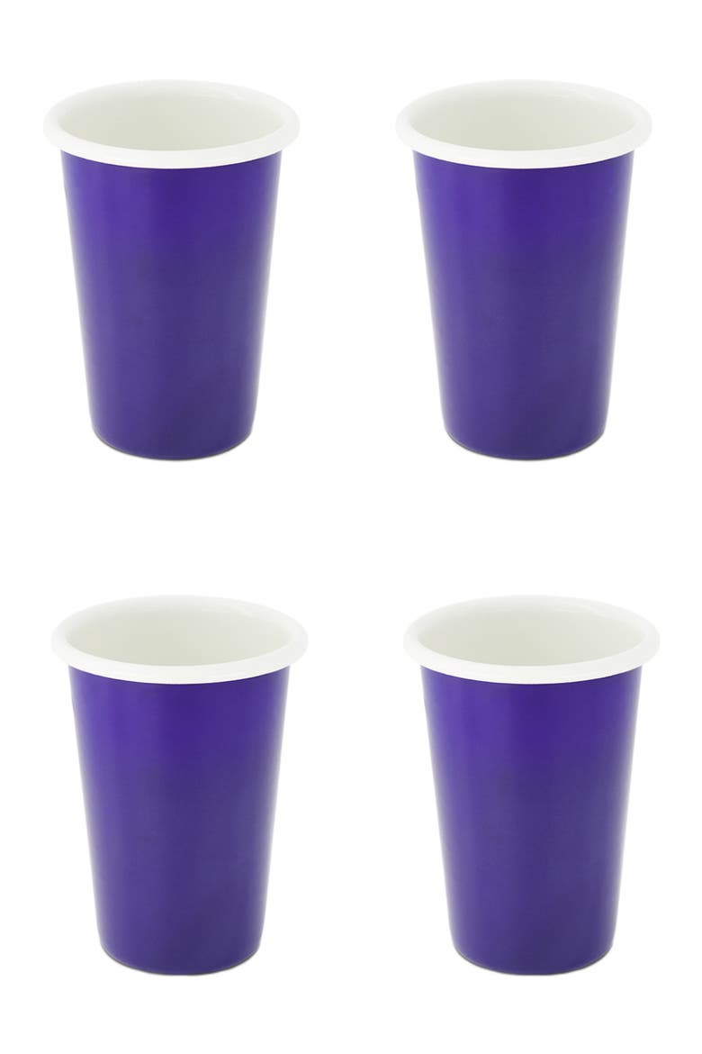 Two Tone Large Enamel Tumbler - Set of 4, Main, color, Royal Blue & Ivory