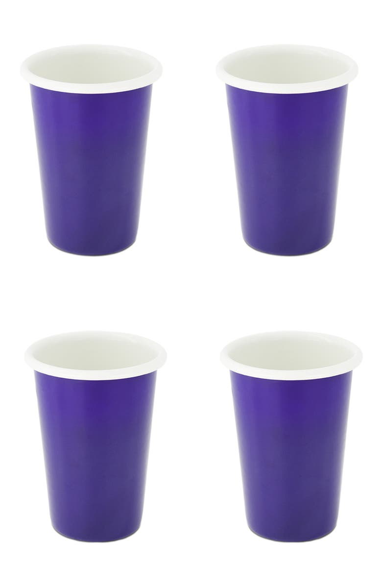 Elifle Two Tone Large Enamel Tumbler - Set of 4, Main, color, Royal Blue & Ivory