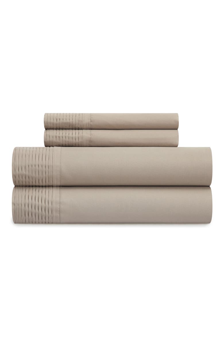 Twin Harley Pleated 3-Piece Sheet Set - Taupe, Main, color, TAUPE