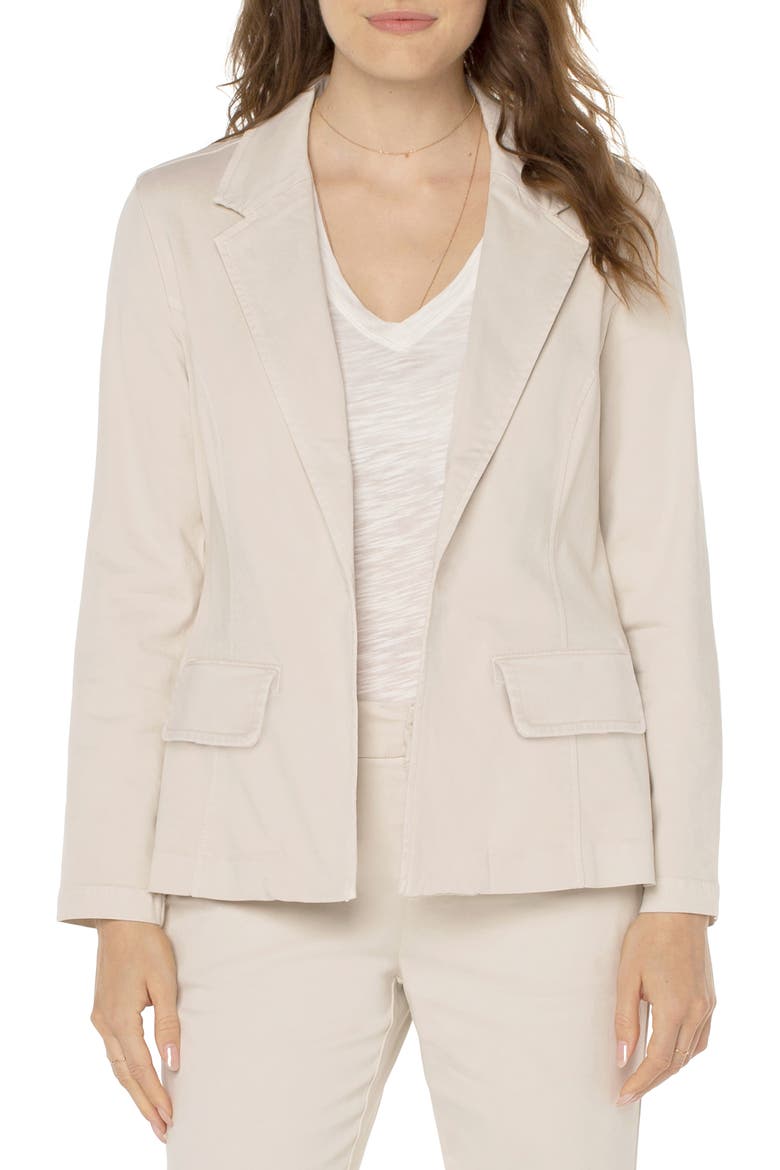 Fitted Open Front Twill Blazer, Main, color, ROMAN STONE