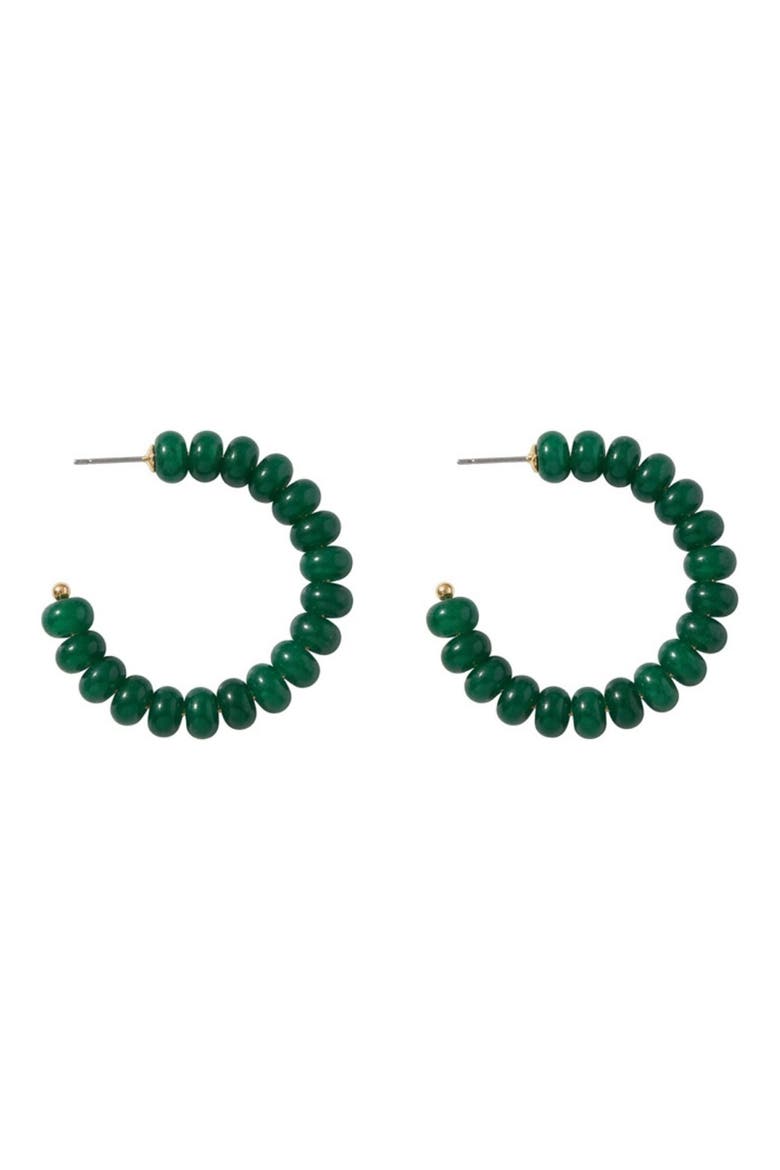 Bauble Beaded Hoop Earrings, Main, color, GREEN