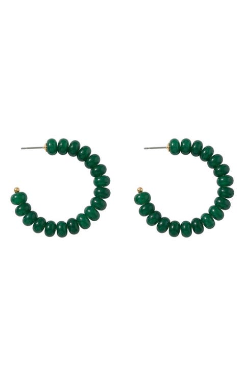 Bauble Beaded Hoop Earrings