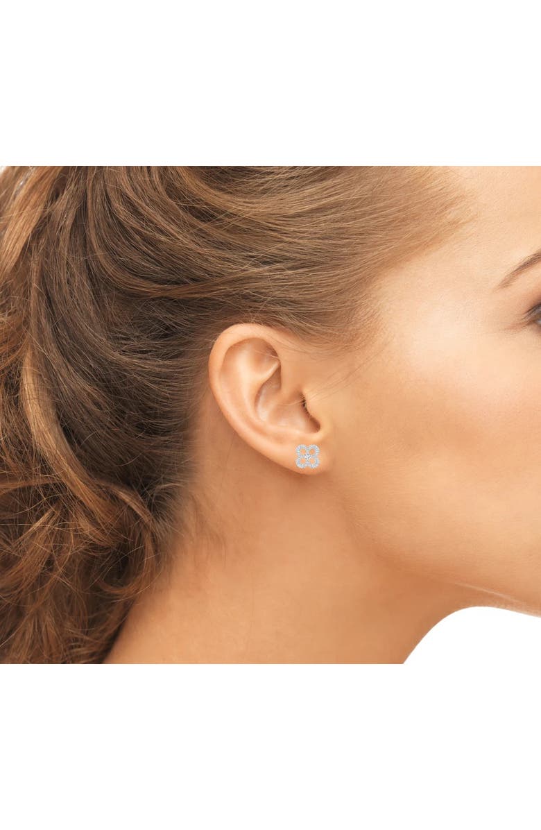 Donatello Gian Sterling Silver Pave Earrings, Alternate, color, Silver