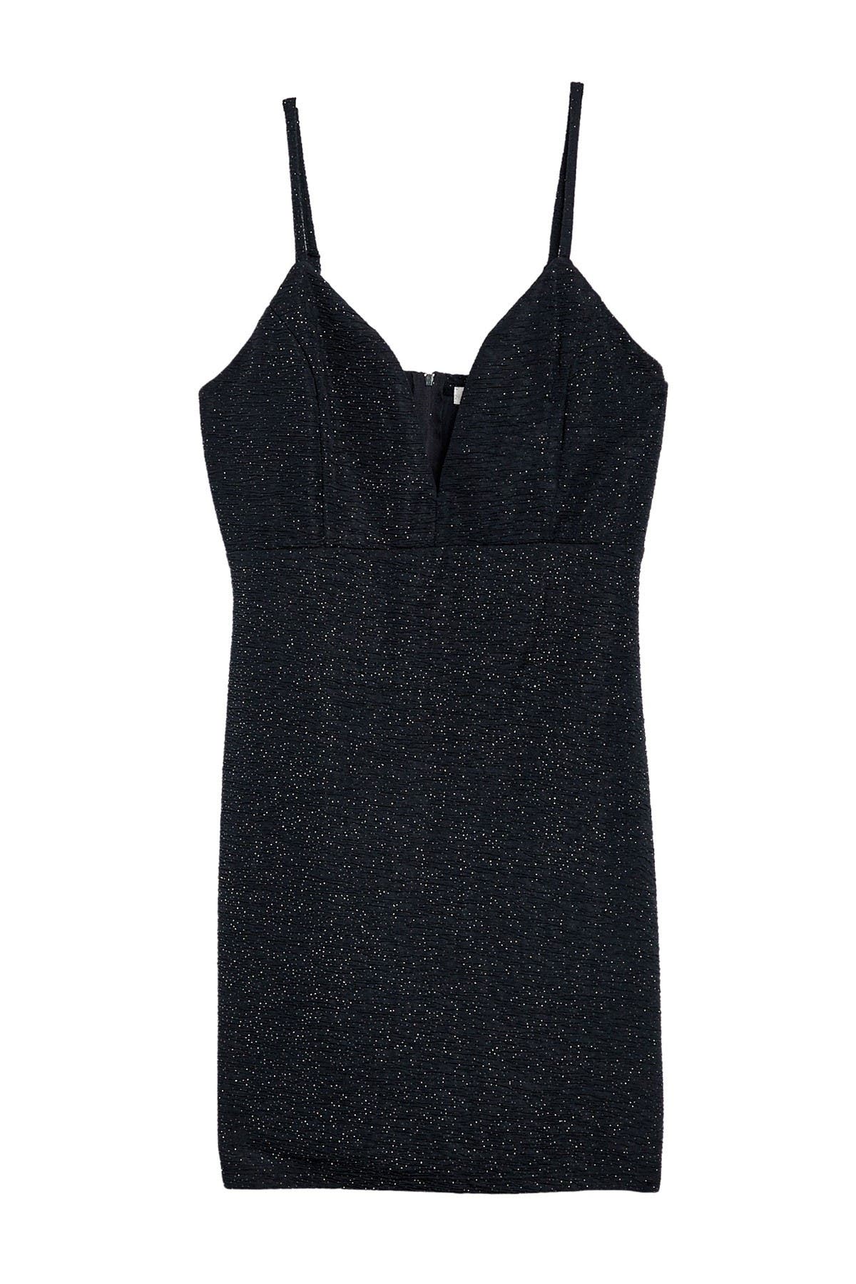 BAILEY BLUE Deep V-Neck Sparkle Crepe Bodycon Dress (Women) | Nordstromrack