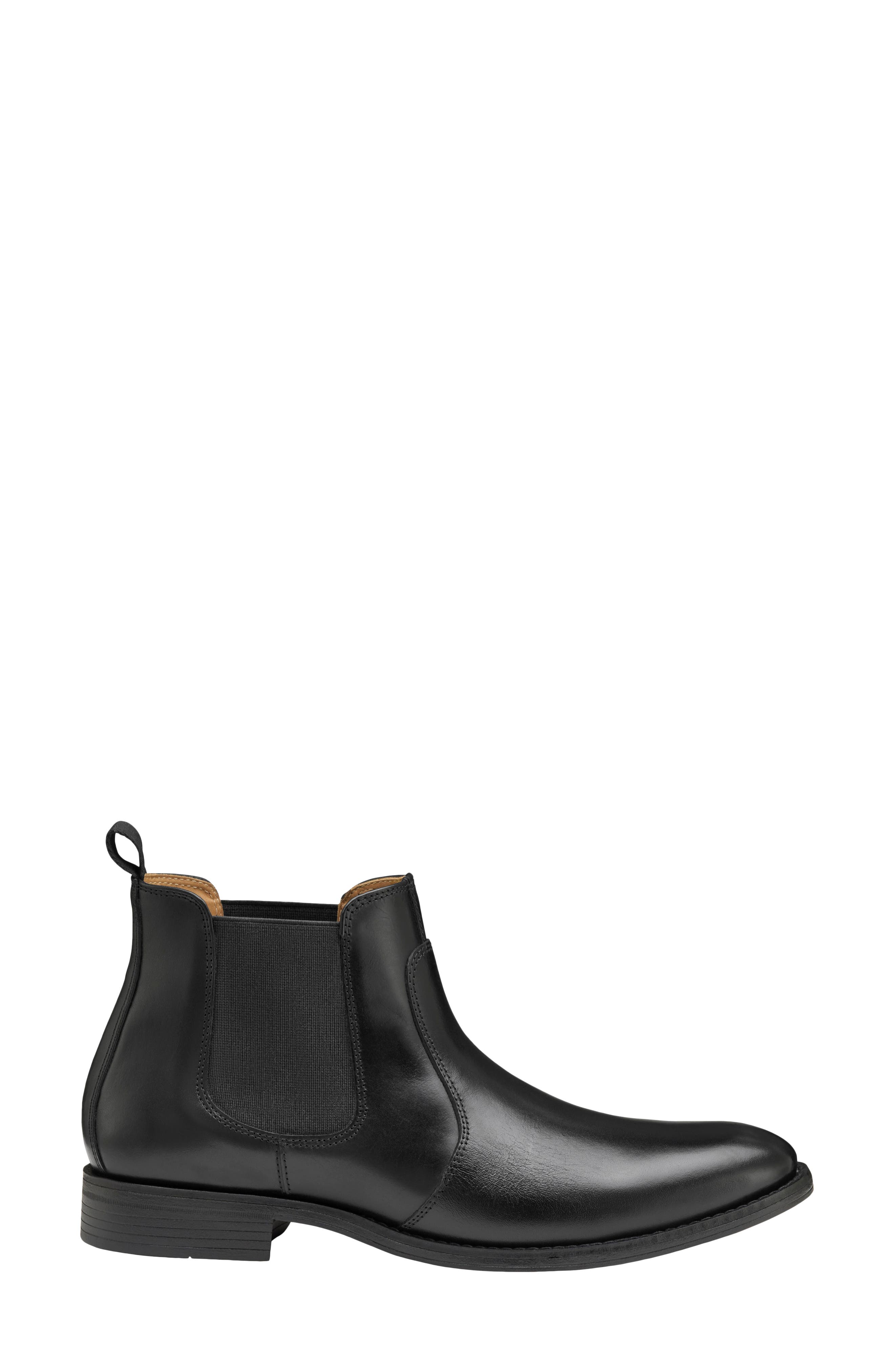 Johnston & Murphy Lewis Chelsea Boot, Alternate, color, Black Full Grain