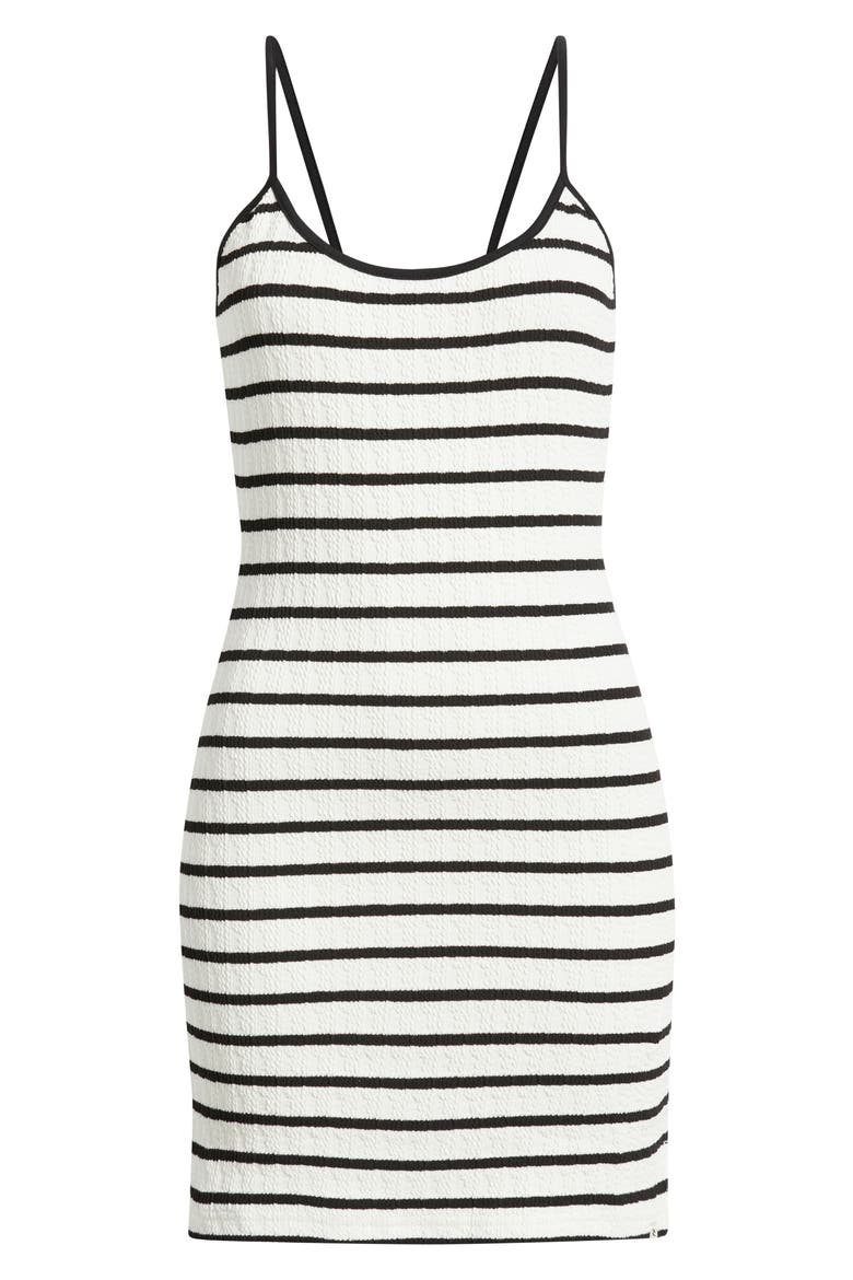 Bobby Stripe Sleeveless Minidress, Alternate, color, BLACK/ OFF WHITE