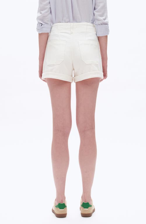 Bayeas High Waist Cuffed Denim Shorts In White