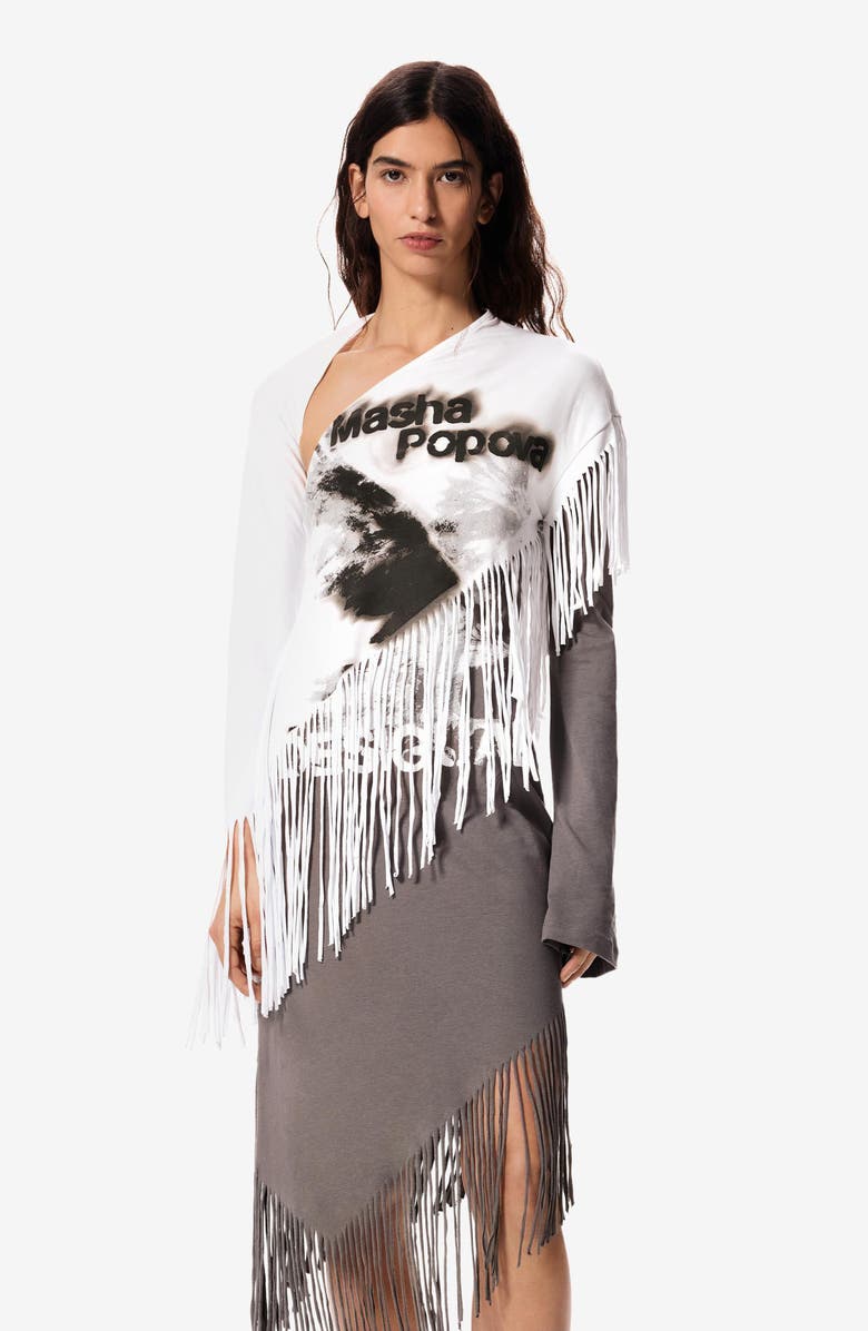 Desigual x Masha Popova Long Sleeve Asymmetric Dress, Alternate, color, 