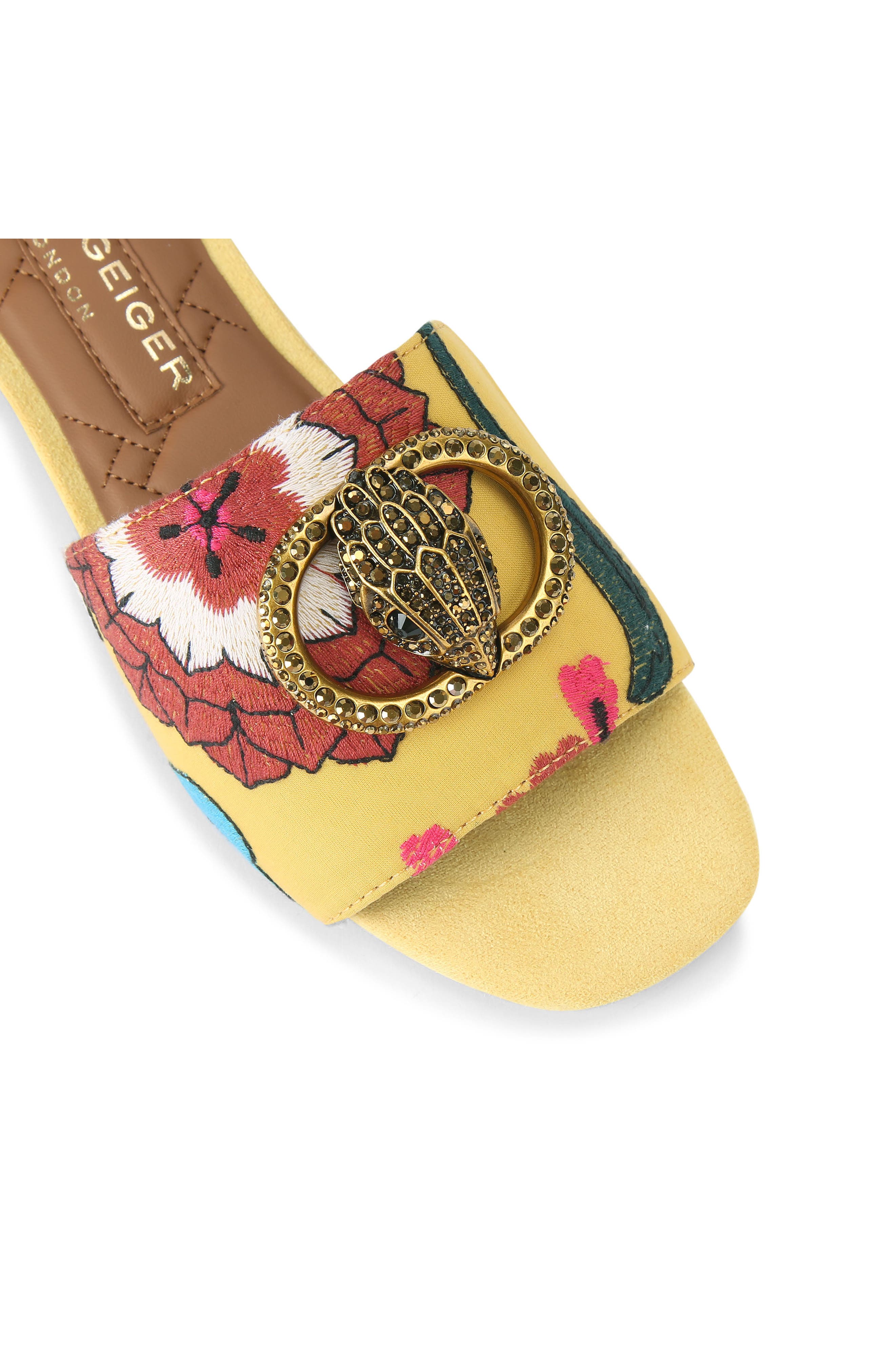 Kurt Geiger London Chelsea Leather Slide Sandal, Alternate, color, Yellow