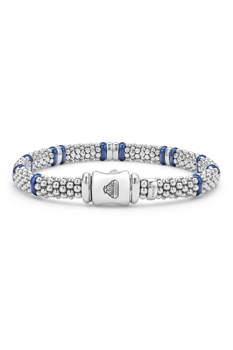 Blue Caviar Diamond & Ceramic Station Rope Bracelet, Alternate, color, MARINE
