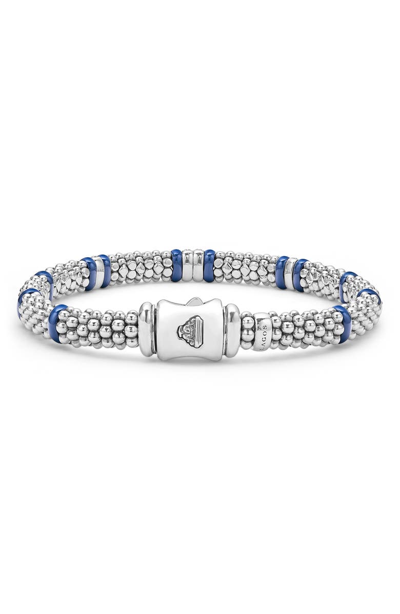 LAGOS Blue Caviar Diamond & Ceramic Station Rope Bracelet, Alternate, color, Marine