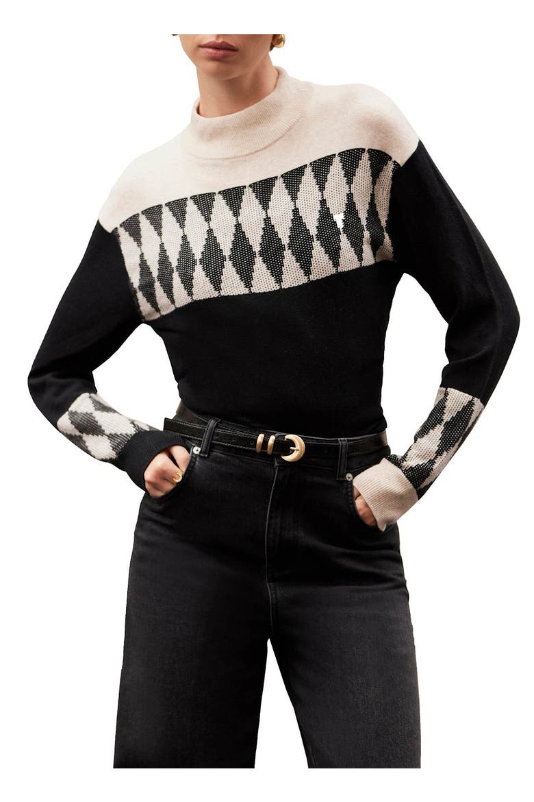 Cotton Blend Graphic Sweater, Main, color, Stone