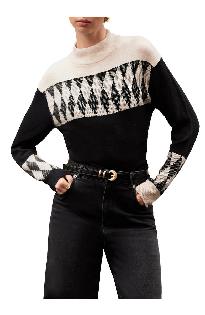 MINT VELVET Cotton Blend Graphic Sweater, Main, color, Stone