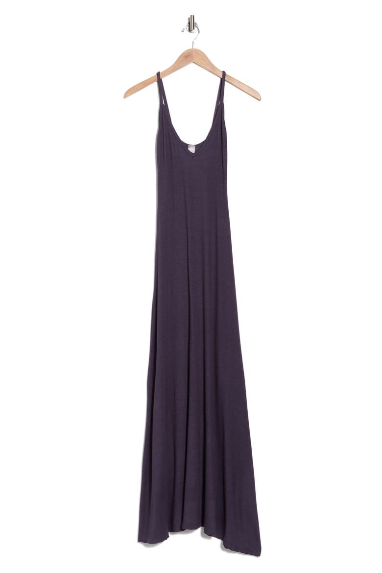 V-Neck Maxi Dress, Alternate, color, DEJA BLUE