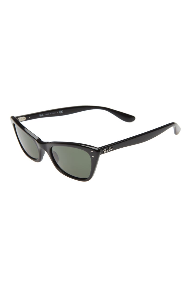 52mm Transparent Cat Eye Sunglasses, Alternate, color, BLACK/ GREEN
