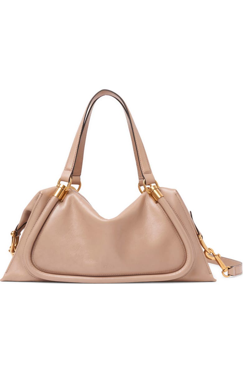 Chloé Large Paraty 24 Leather Shoulder Bag, Main, color, Deep Beige 28V