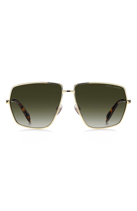 60mm Gradient Square Sunglasses
