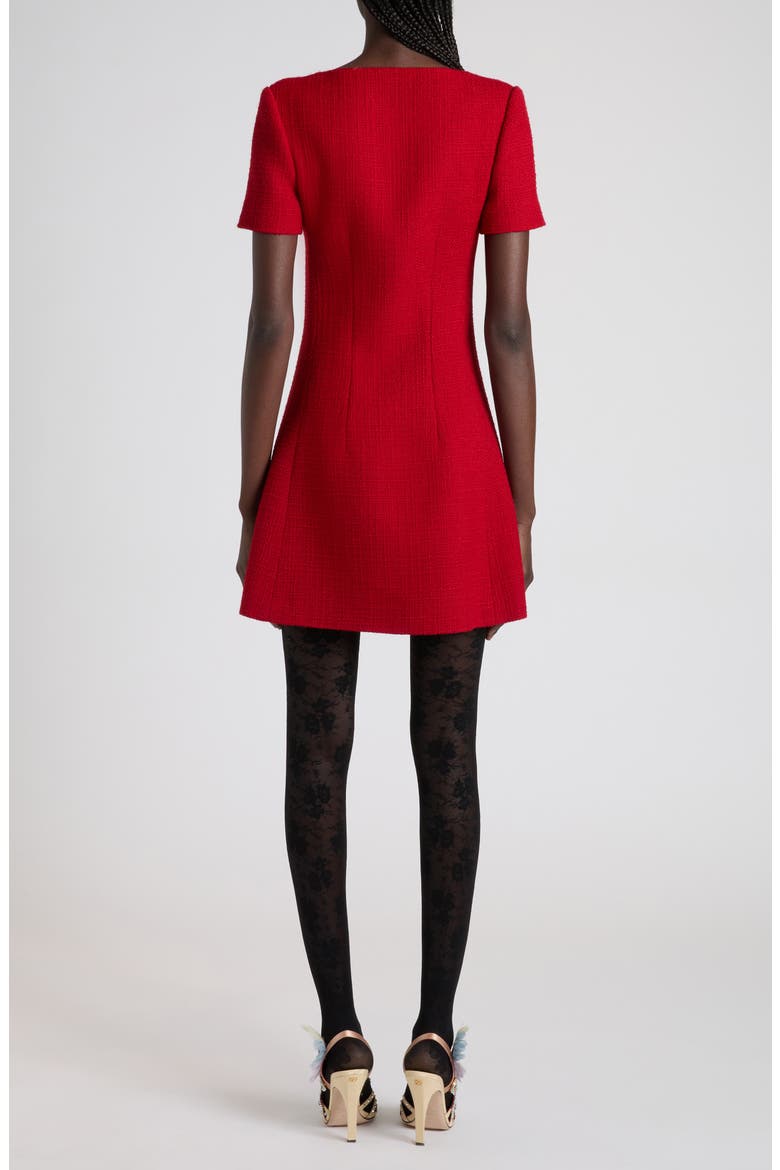 Bow Detail Tweed Minidress, Alternate, color, PARIS