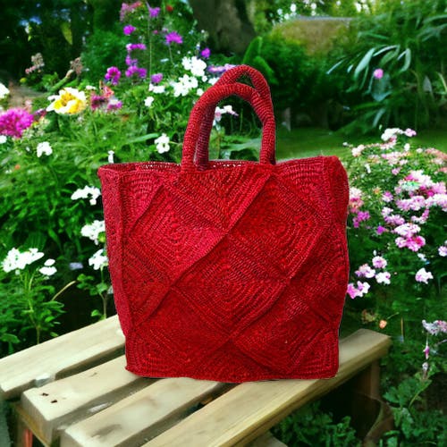 Zanatany Concepts Nico Raffia Tote Bag