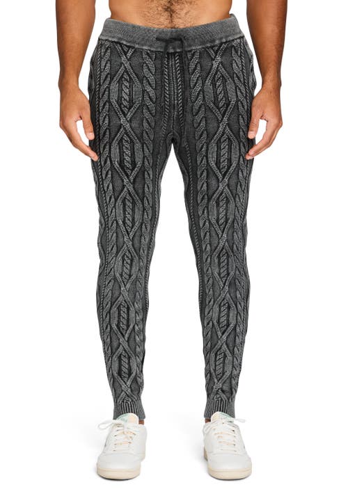 SER.O.YA Elijah Cable Knit Jogger in Washed Black 