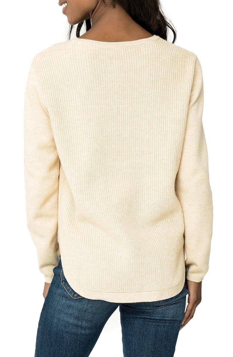 GIBSONLOOK V-Neck Long Sleeve Rib Sweater, Alternate, color, London Fog