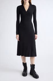 Moncler Rib Knit Long Sleeved Dress
