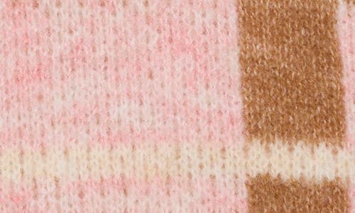 Cole Haan Plaid Cuffed Beanie In Pink