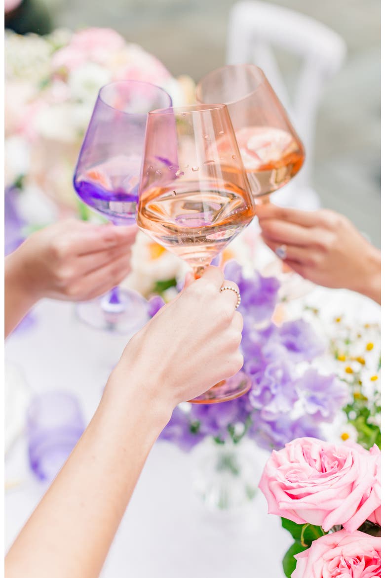 Set of 6 Stem Wineglasses, Alternate, color, MINT GREEN