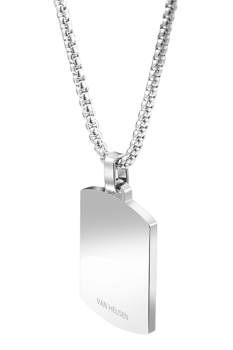 Men's Dog Tag Pendant Necklace, Alternate, color, BLACK