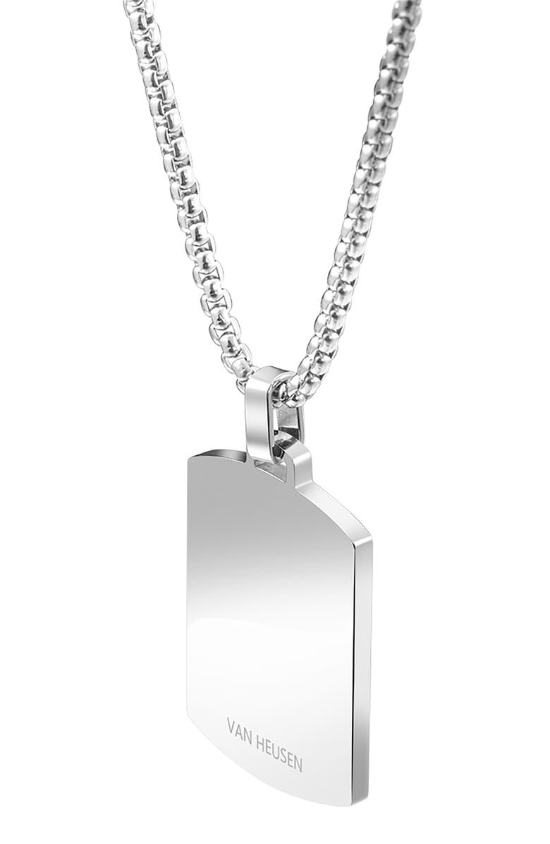VAN HEUSEN Men's Dog Tag Pendant Necklace, Alternate, color, Black