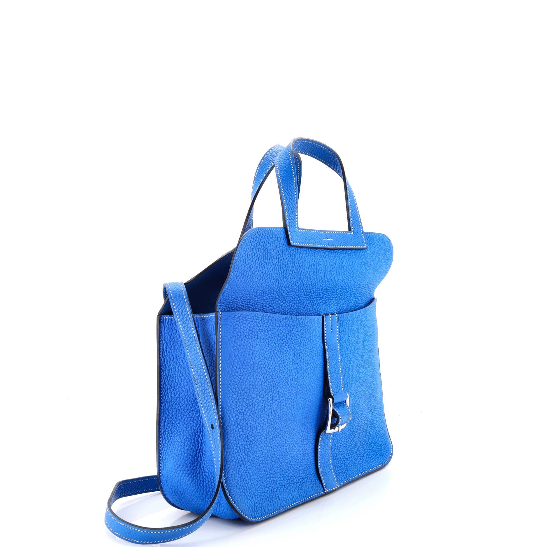 Pre-Owned Hermes Halzan Bag Clemence 31, Alternate, color, Bleu Hydra