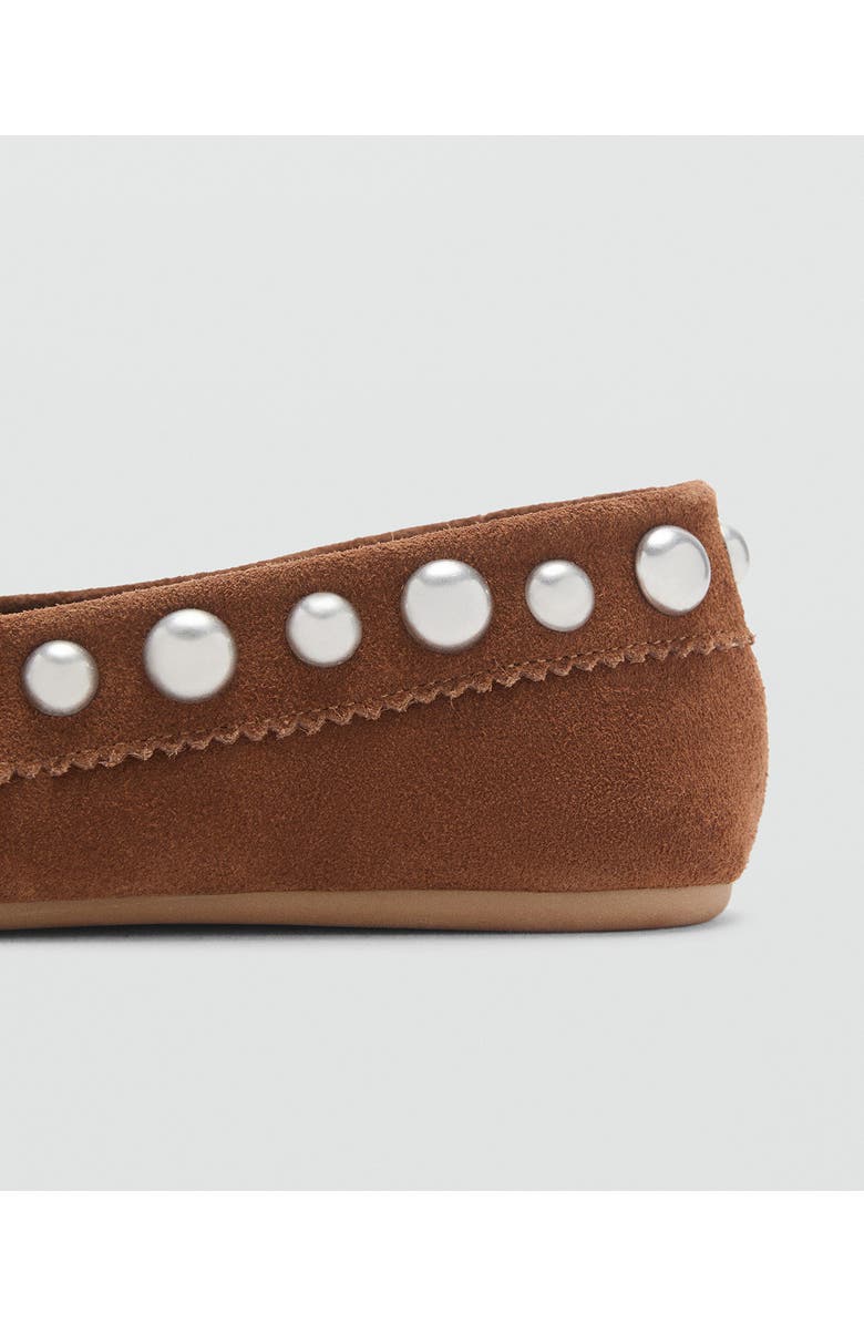 MANGO Studded Loafer, Alternate, color, Medium Brown