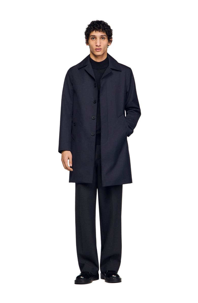 SANDRO Waterproof raincoat, Alternate, color, Navy Blue