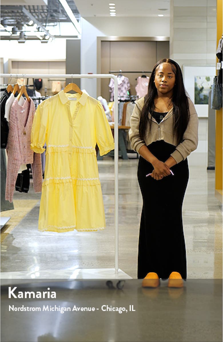 Shively Puff Sleeve Ruffle Cotton Shirtdress, sales video thumbnail