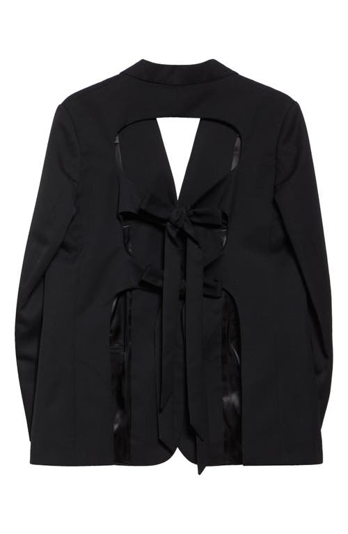 Shop Simone Rocha Cutout Bow Detail Single Breasted Blazer In Black