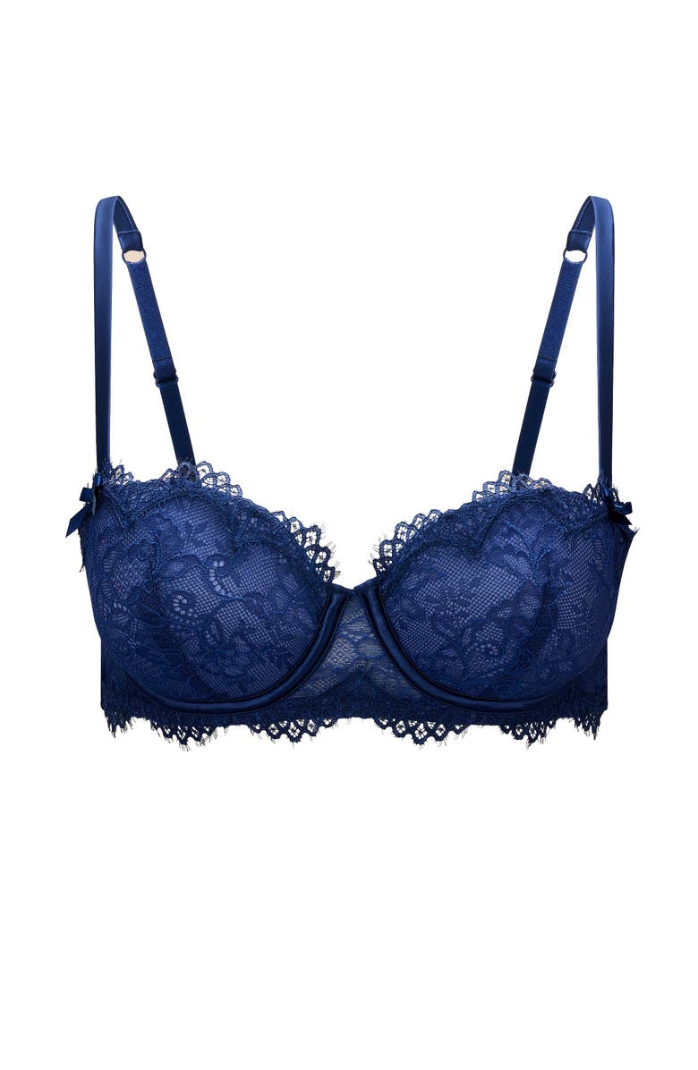 Adore Me Karah Push Up Balconette Bra, Alternate, color, Dark Blue