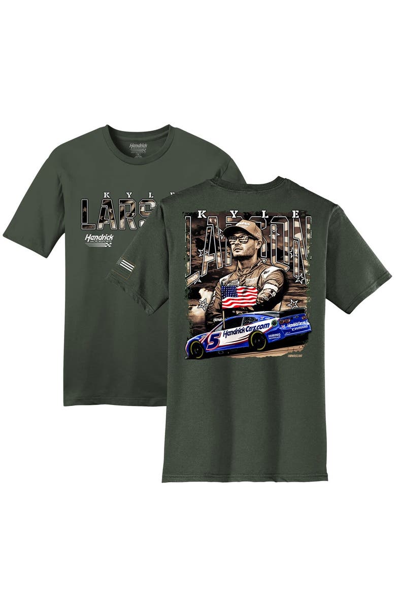 HENDRICK MOTORSPORTS TEAM COLLECTION Men's Hendrick Motorsports Team Collection  Green Kyle Larson  Military T-Shirt, Main, color, 
