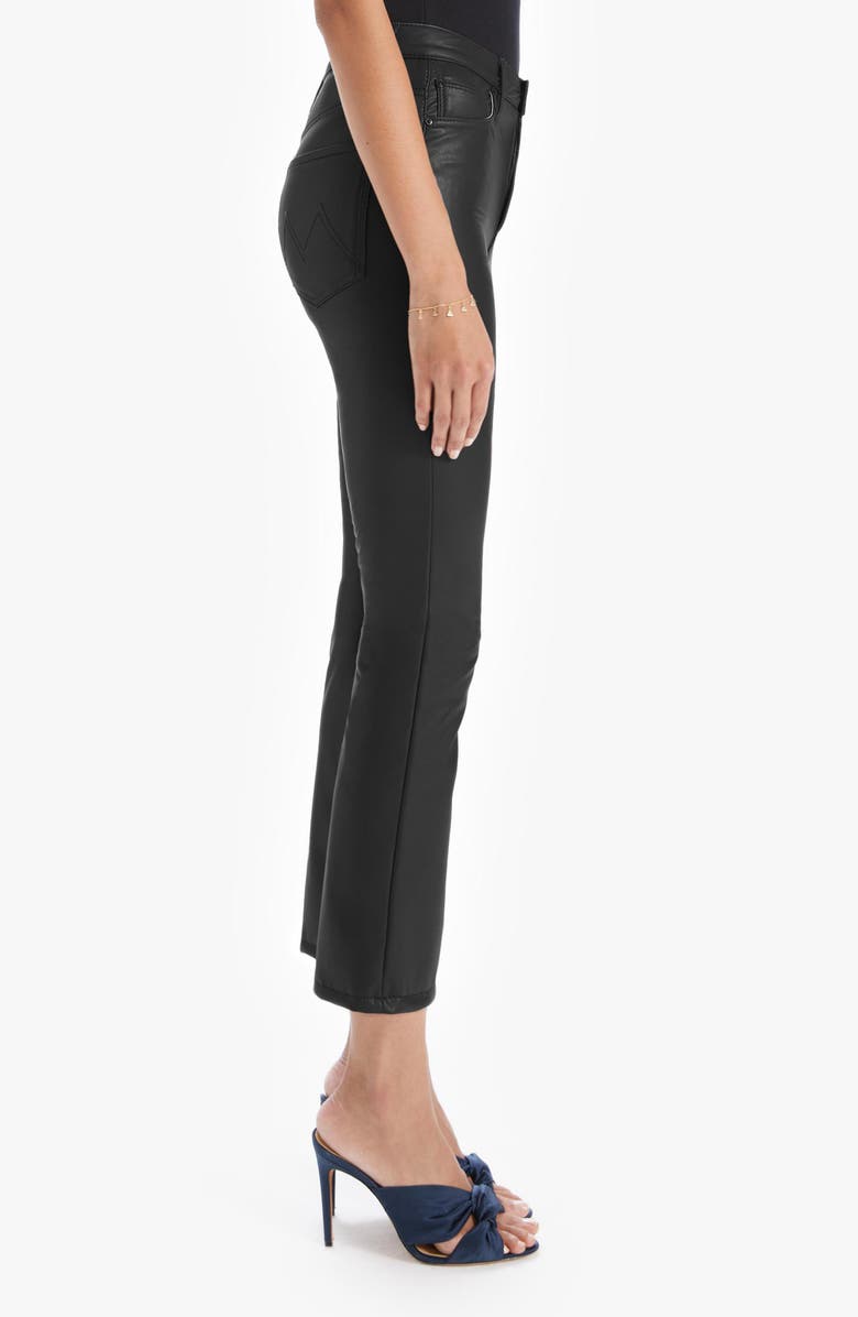 MOTHER The Insider High Waist Crop Bootcut Faux Leather Pants, Alternate, color,