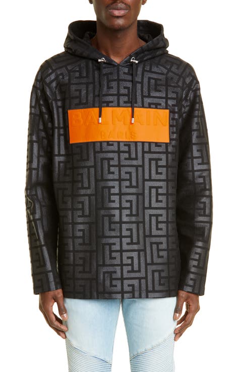 Men's Embossed Monogram Pullover Hoodie