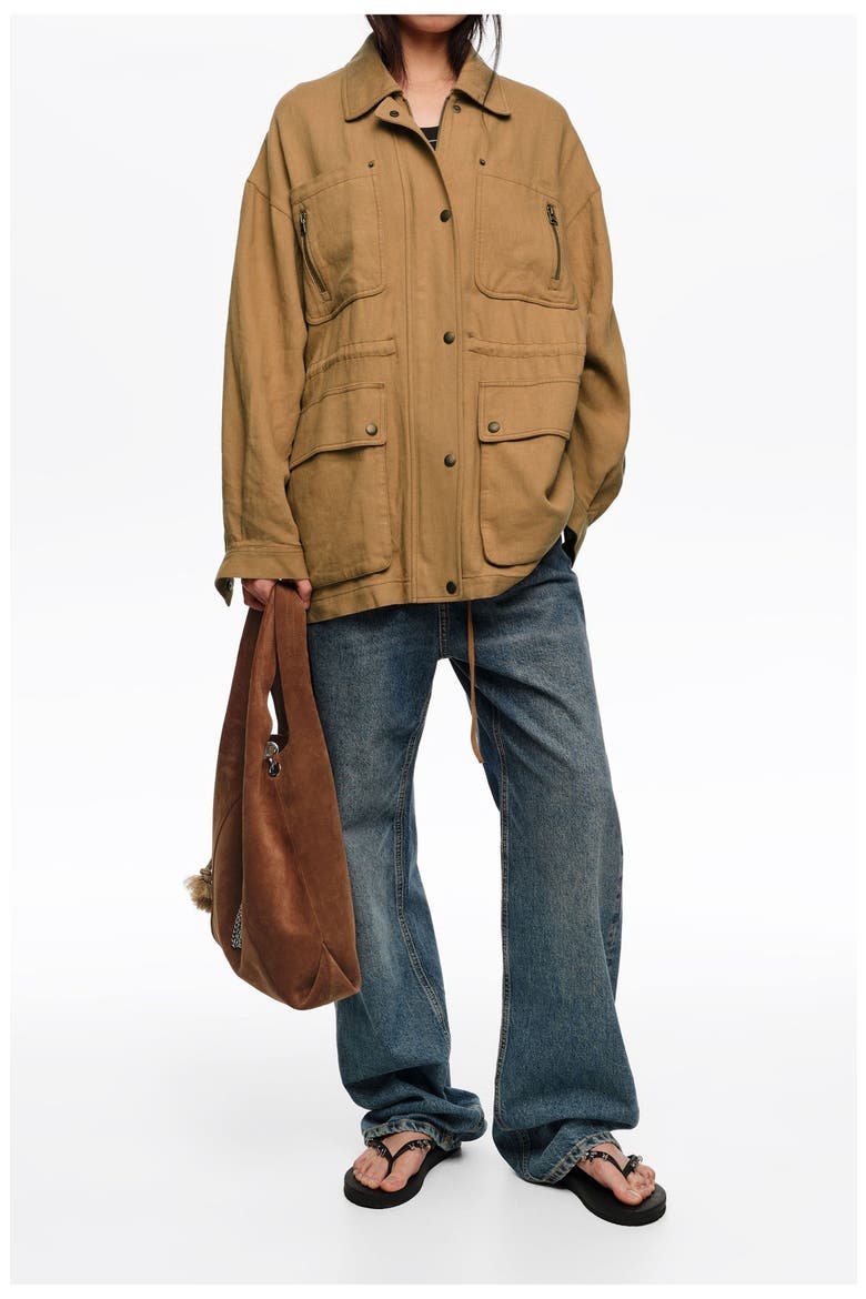 Jacket With Adjustable Waist, Alternate, color, CAMEL