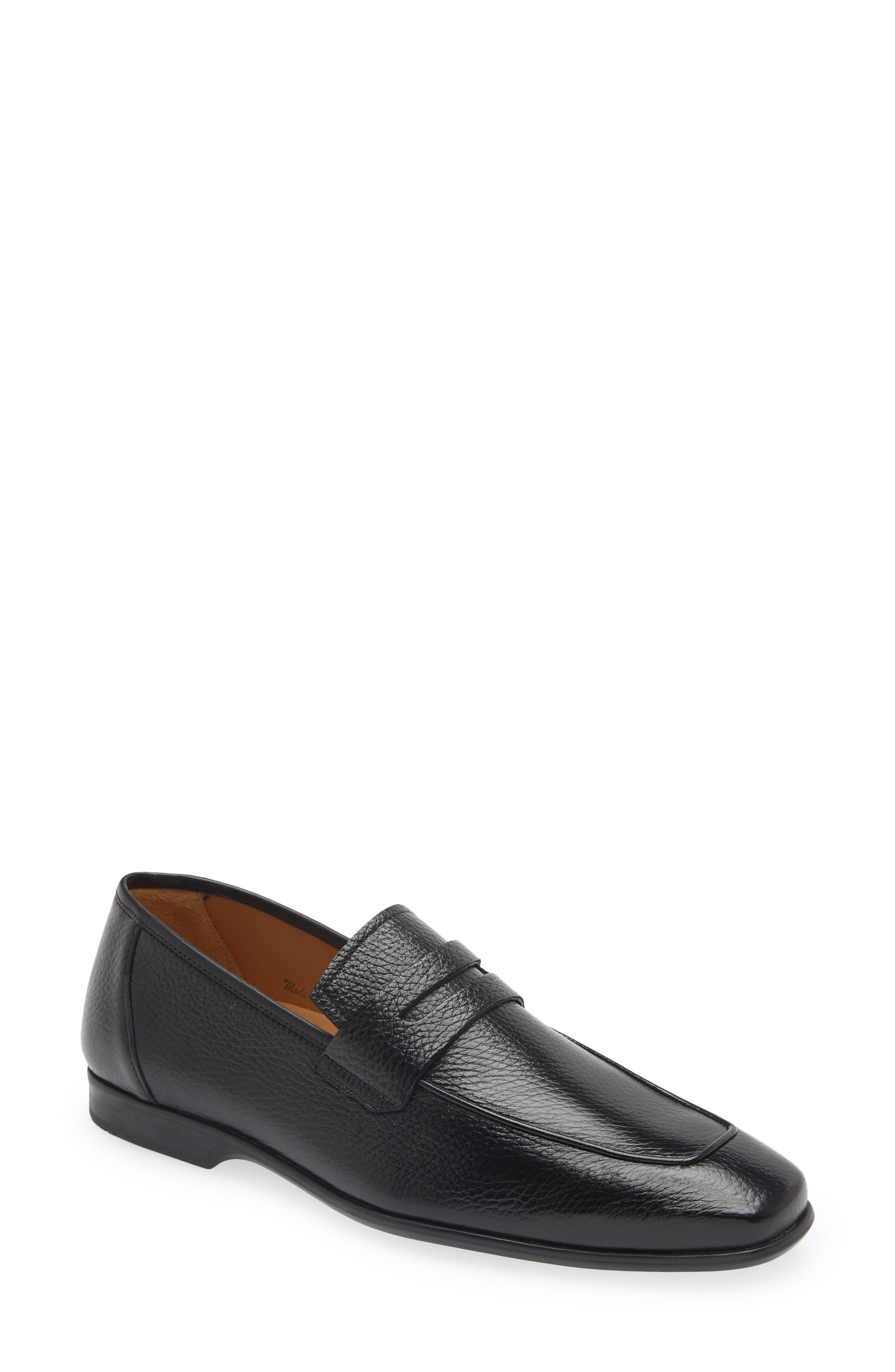 Mezlan Deer Penny Loafer, Main, color, Black